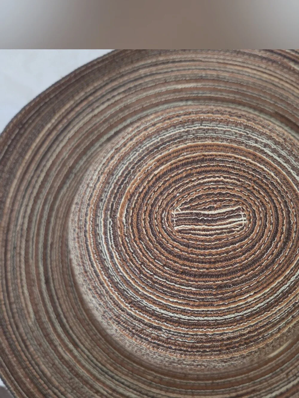 Angela & William Brown Striped 100% Cotton Woven Sun Hat